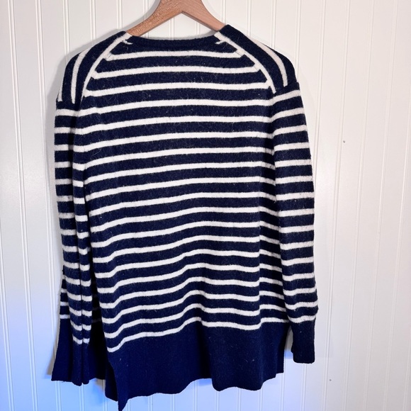 Madewell Merino Wool/Alpaca Blend Blue & White Striped Cardigan Size Small - Picture 5 of 7